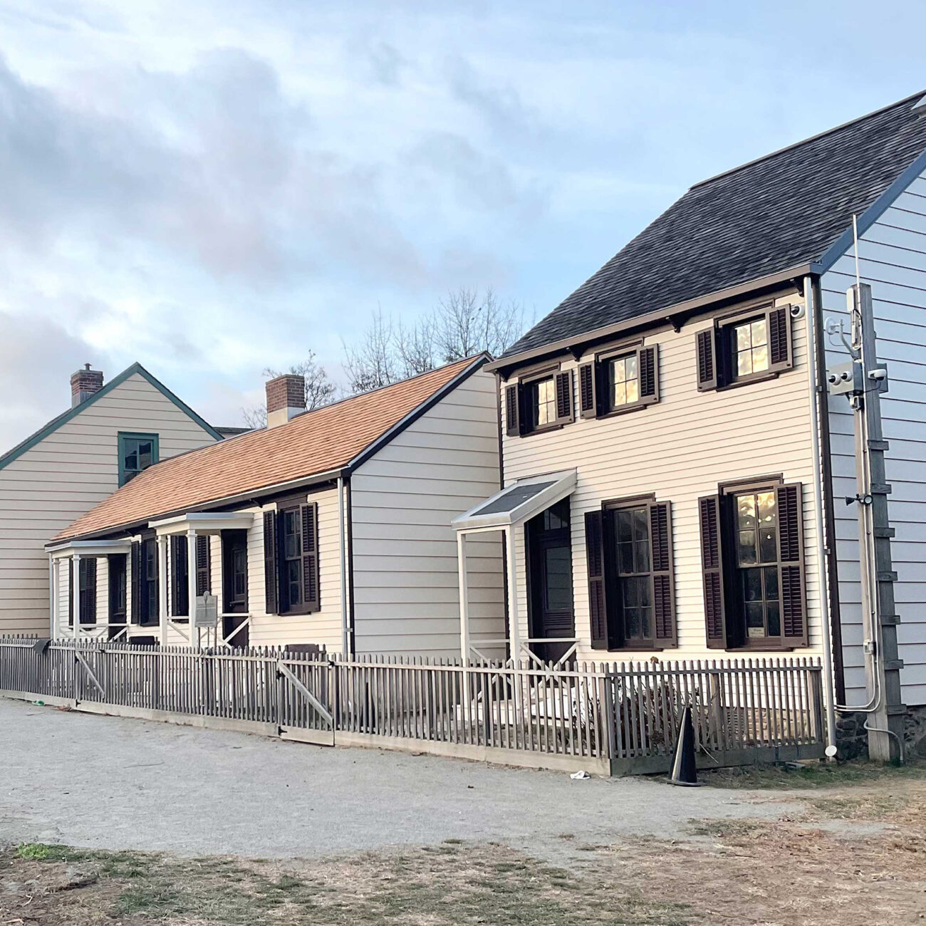 overall view of historic hunterfly roadhouses in Brooklyn after restoration